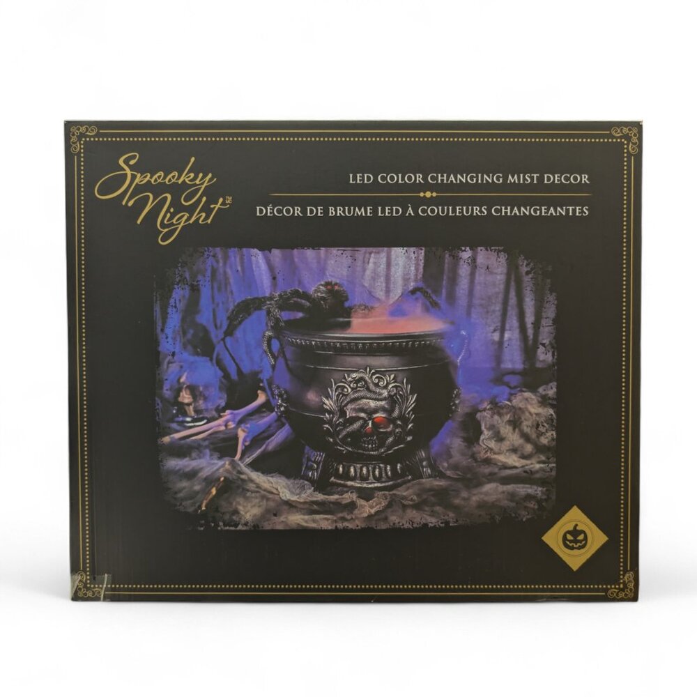 ​HUGE 18" Misting SKULL Cauldron LED Color Changing Lights HALLOWEEN SPOOKY NEW